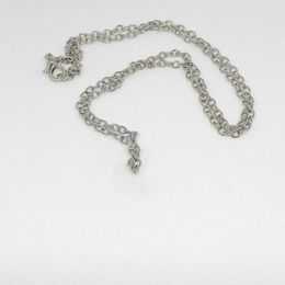 2021 Groothandel Keten Prijs 100 stks / partij Gestempeld Zilver Kleurplaat 1mm Link Rolo Chains 50cm Fashion Dames Sieraden