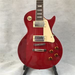 2021 fábrica china al por mayor OEM 2 guitarra eléctrica lp roja, venta de guitarra de alta calidad, diapasón de palisandro, cuerpo y mástil de caoba