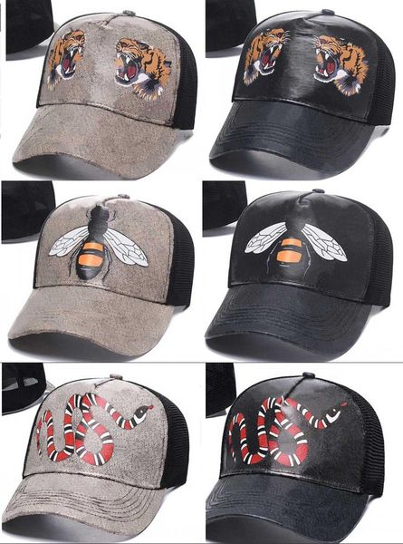 2021 Diseñador al por mayor Gorras de béisbol para hombre Marcas Tiger Head Sombreros abeja serpiente Hueso bordado Hombres Mujeres casquette Sombrero para el sol gorras Gorra de malla deportiva