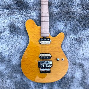 2021 Groothandel Hoge Kwaliteit Gele Elektrische Gitaren Maple Fingerboard Mahonie Hout Body 22 Fret