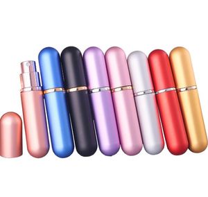 2021 Vente en gros Portable 5 ml Voyage Mini Conteneur En Aluminium Rechargeable Vaporisateur De Parfum Bouteille Vide Cosmétique Contenants Bouteille De Parfum