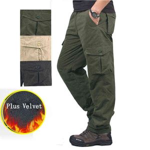 2021 hiver Cargo Pantalon Hommes Chaud Épais Militaire Pantalon Pour Hommes Plus Velours Décontracté Armée Tactique Pantalon Hommes Pantalon Cargo G0104