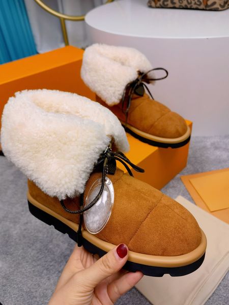 Bottes de neige classiques en peluche épaisse, en velours de peau de cerf, chaudes et confortables, taille 35 à 41, hiver 2021