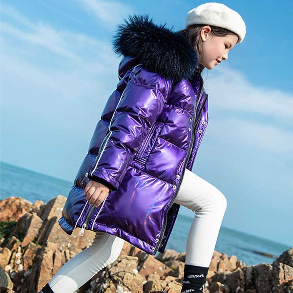 2021 hiver doudoune pour garçons manteaux fille vêtements enfants vêtements imperméables épaissir survêtement parka vraie fourrure enfants 5-14 y H0910