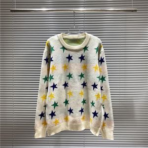 2021 hiver tricoté hommes pull en gros designer couleur étoile à cinq branches mode laine chandails femme décontracté chaud tricots