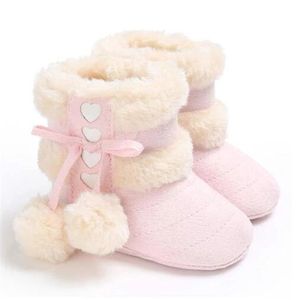 2021 hiver neige bébé bottes 7 couleurs chaud peluches balles intérieur coton doux caoutchouc semelle infantile nouveau-né enfant en bas âge bébé chaussures