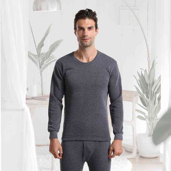 2021 hiver épais sous-vêtement thermique pour hommes hiver chaud vêtements pyjamas ensemble thermique mâle longue nuit chaud-sec thermique ensemble G1222