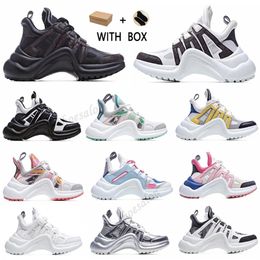 2021 avec boîte mode chaussures décontractées bloc archlight en cuir véritable papa chaussure baskets hommes femmes femmes hommes maille noir respirant urshoeszone