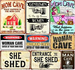 2021 femme cave plaque bienvenue dans mon She Shed Shed Vintage Metal Signs Bar Pub Cafe Decor Home Mom Cave War Plates Metal Funny Tin Post6249311