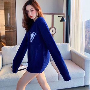2021 Vrouwenontwerpers Sweaters mode luxe merk trui ademend gaas comfortabel geïmporteerde elastische kasjmier vooraan jacquard oversized jumpers