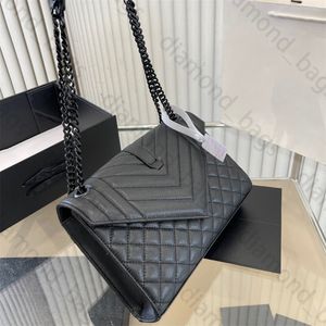 Crossbodytassen met zwarte diamanten rooster Envelopketting schoudertas Handtas met V-patroon Zachte leren tassen Designer damestas Hoge kwaliteit luxe handtassen met geschenkdoos