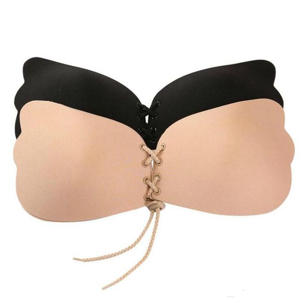 2021 Femmes Soutien-gorge Invisible Brafly Wing Silicone Brustpolster soutien-gorge Bretelles Silicone auto-adhésif sans dos Invisible Push-up Braz sein