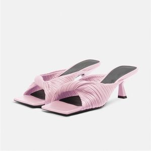 2021 vrouwen dames echt echt leer lage hakken sandalen peep teen zomer casual flip-flops vouw trouwjurk gladiator sexy schoenen Meer kleuren Big Size 34-44