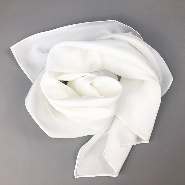 2021, chales de cuello cuadrado de seda auténtica para mujer, pañuelo de crepé blanco liso para mujer, banda para el pelo, pañuelo, hiyab para pintura DIY, 2021