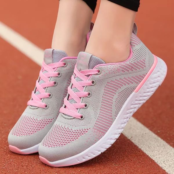 2021, zapatillas para correr para mujer, zapatillas deportivas transpirables a la moda para mujer en negro, blanco y rosa, tallas 35-40 11