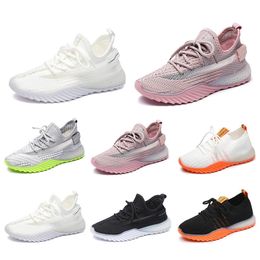 2021 zapatos para correr para mujer color negro blanco rosa naranja amarillo moda punto zapatillas deportivas para mujer tamaño 36-40