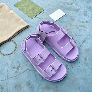 2022 Dames sandaal met Mini Double G Desginer Rubber Platform Sandals Jelly Slippers Roze Purple Fashion Girls Summer Beach Casual schoenen met doos 299