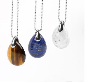 Collier goutte d'eau pour femmes, cristal naturel, pierres précieuses, cuivre, couleur platine, pendentif à la mode, usine de bijoux, 2021