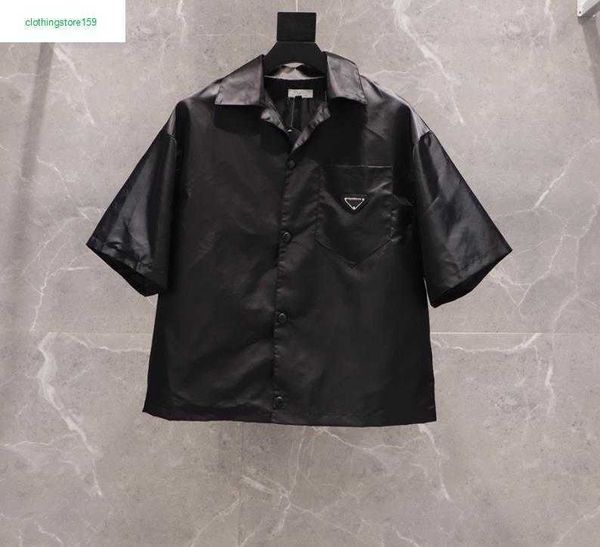 2021 camisa para mujer y hombre blusas cortas de marca triángulo invertido clásico suelto importado de alta calidad herramientas de nailon tops de verano