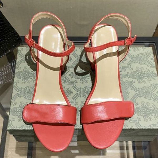 Sandales à talons hauts pour femmes, glissantes, plateforme en caoutchouc et métal, talons épais, lettres de luxe, 2021