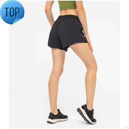 2021 dames lu-33 yoga shorts broek zak sneldrogende gym sportoutfit hoogwaardige stijl zomer dr
