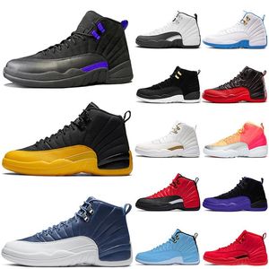 Chaussures de basket-ball pour hommes et femmes 12s Jumpman 12 Hot Punch University Gold Gym Red Taxi Game Royal Trainers Sports Sneakers Big Size 7-13