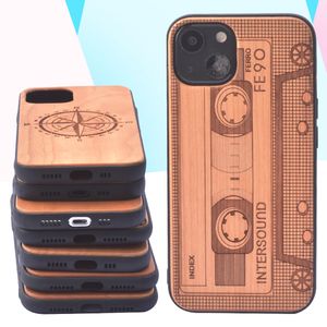 Coque de téléphone portable en bois 2021, étui personnalisé en cerise gravé au Laser pour Iphone 13 12 pro max