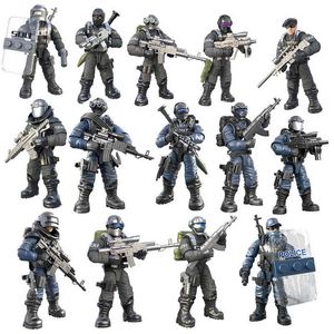 2021 guerre mondiale 2 WW2 armée militaire soldat ville Police SWAT Forces spéciales figurines blocs de construction briques enfants jouets Y1130