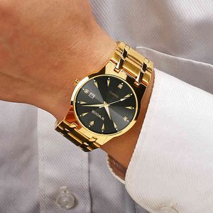 2021 WWOOR mode diamant hommes montres haut de gamme de luxe or noir Quartz montre-bracelet étanche automatique Date Relogio Masculino