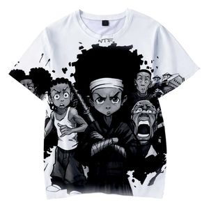 2021anime de boondocks 3D-print T-shirt Mannen / Dames Zomer Mode Casual Hip-Hop Harajuku Korte mouw Ronde hals Kleding