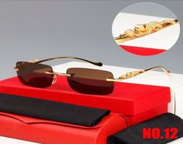 2021Classic Fashion Square Sunglasses Men Women Exquisite Cheetah Logo Optische bril Leuke Luipard Silver Gold Metal Frames U7315725