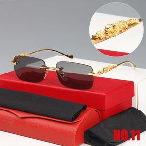 2021 Mode classique Lunettes de soleil carrées Hommes Femmes Exquis Cheetah Logo Lunettes optiques Petit Léopard Argent Or Cadres en métal U200e