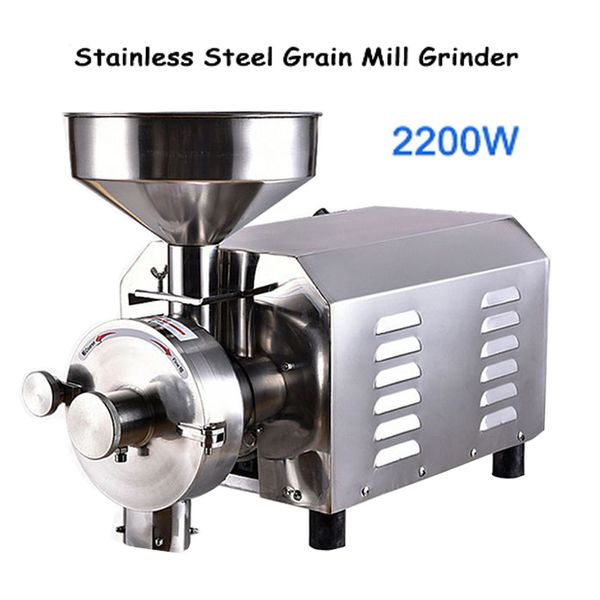 2021Commercial Grain Mill 2.2kw Piment Poudre Machine Prix Sésame Piment Rectifieuse Acier Inoxydable Spice Herb Grinder220v / 110v