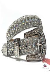 2021Designerluxury Pu Leather Men Jean Belt Courted Diamond Crystal Western Cowgirl Relts de créateurs de ramines célèbres Brand5590670