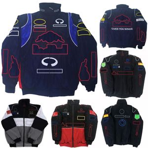 F1-racejas Formule 1-team katoenen jas Europese Amerikaanse stijl College bomberjack Winter volledig geborduurd vintage motorjack