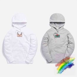 2021fw Kith Treats Vakantie Hoodies Zware Hoody Mannen Vrouw Beste Kwaliteit Bladerdeeg Print Box Kith Sweatshirts Trui T220721