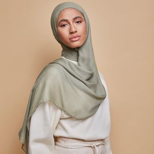 Hijab de algodón modal suave y ligero, novedad de 2021, bufanda hijab modal lisa transpirable