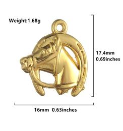 2021NEW pendentifs à breloque tête de cheval porte-bonheur et fer à cheval pour la fabrication de bijoux Bracelet résultats de bijoux bricolage à la main Craf8762120