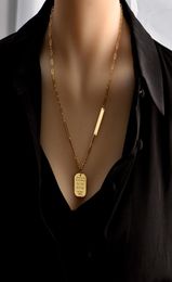 2021Nieuwe luxe kettingen unisex badvierkant 18k titanium staal hoog gevoel eenvoudige persoonlijkheid lange trui ketting tij geheel 2776183