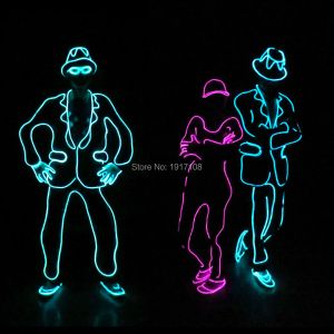 2021New Type El Suit Suit bricolage Accessoires de vêtements de fête brillants par le style de DJ Men DJ Gift For Bar Party DIY Decoration
