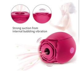 2021Rose Flower Clitoris Stimulation Vibromasseur avec 7 Intense Aspiration Masturbateur Clitoridien Brosse Massage Du Sein Vibrant Sex Toys Pour Femmes