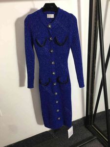 2021ss mode vrouwen designer wol gebreide trui jurk midi slanke sexy jurken merk brief logo meisjes kleding winter leggings riem taille trui trui