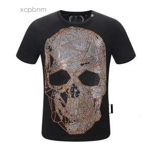 2021SS Sleeve Designer Hommes T-shirts Designer Pleins Court Plain Summer Philipps T-shirt Phillip Fashion Men O-Cou Fiess Casual Slim Tops PP Skulls 's