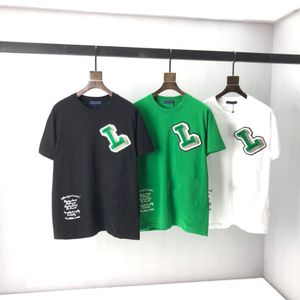 23ss printemps et T-shirts pour hommes été nouvelle qualité coton impression manches courtes col rond panneau T-shirt mode Taille: xxxl Couleur: noir blancMode décontractée Style polyvalent