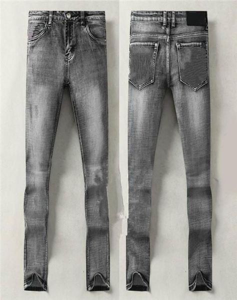 2021SS Mentime d'automne d'hiver Jeans Gris Sacs Great Brand célèbre pantalon Slimleg Men Elastic Black Friday High Quality Tableau Wash3217337