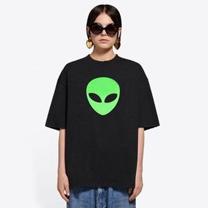 2024 Dames Letter T-shirt Borduren Baleciaga Katoen Zwart Korte mouw Heren T-shirt ET Tees Gedrukt Top Bb Oversized Kleding Grote Grote Maat Plus Model Tn