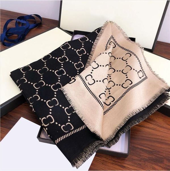 2021 Tendance Lettre Jacquard Long luxe Écharpe Double Côté Couleur Foulards Designer Femmes Cachemire Wrap Grande Taille 180*70 CM