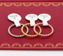 2021 Trendy roestvrijstalen roségouden kleurring voor vrouwen mannen koppelen gezamenlijke ringen luxe merk sieraden bruiloft cadeau4975556