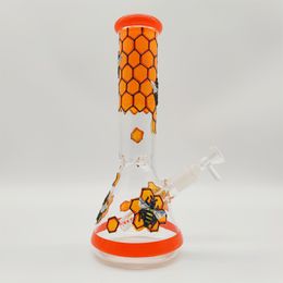 2022 10 pouces 3D abeille verre épais bong conduite d'eau narguilé bécher tabac fumer barboteur tuyaux de fumée bongs bouteilles attrape-glace