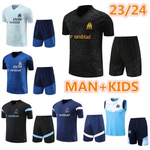 2023 2024 Chándal para adultos MILIK PAYET Marsella Survetement Fottball Traje Maillot 22 23 24 Olympique OM Camisetas de entrenamiento de manga corta Set Man Kids Jersey Kit